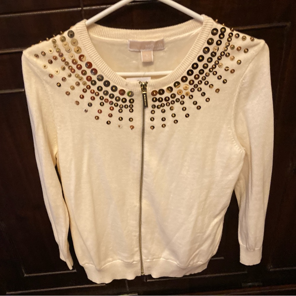 Michael Kors zip Cardigan NWT